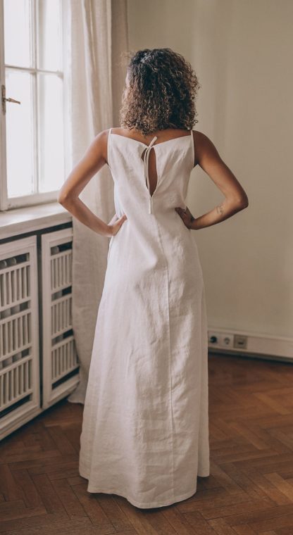 Ladies minimalist white dress - Image 2
