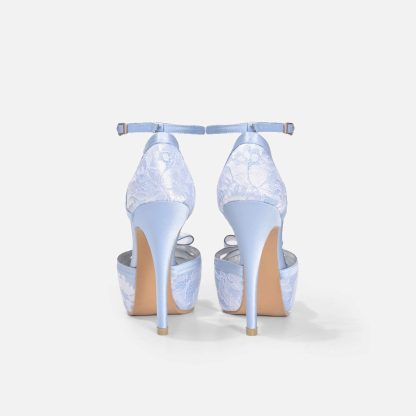 Light blue lace strappy high heels - Image 3