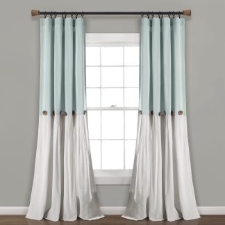 Linen Button 100% Lined Blackout Curtains