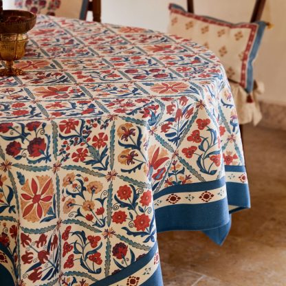 Linen Tablecloth Floral Tarp Tablecloth - Image 4