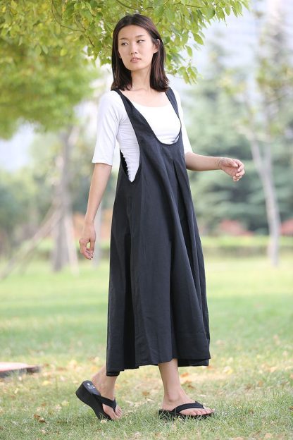 Loose black suspender skirt - Image 6