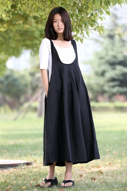 Loose black suspender skirt - Image 4