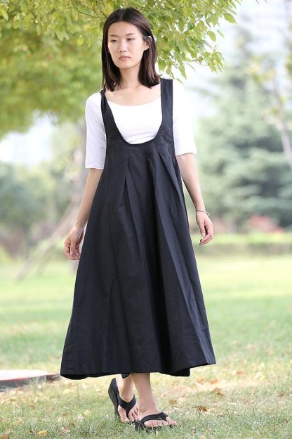 Loose black suspender skirt - Image 2