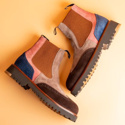 Men's Beige Handmade Chelsea Boots - Image 3