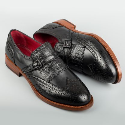 Men's Black Handmade Dress Shoes - Image 4