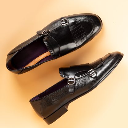 Men's Black Pair of Monk Shoes - Image 3