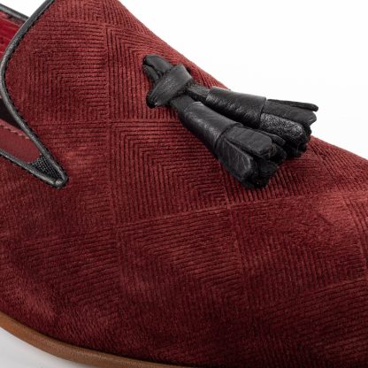 Men's Bordeaux suede tassel loafers - Image 2