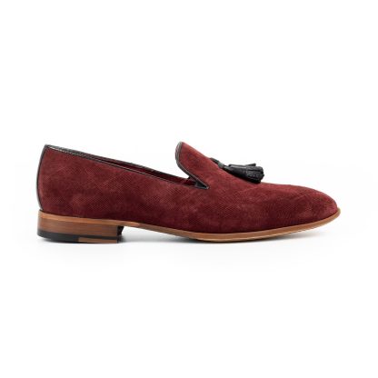 Men's Bordeaux suede tassel loafers - Image 4