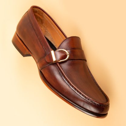 Men's Brown Single Monk Shoes - Image 3