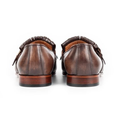 Men's Brown Single Monk Shoes - Image 3