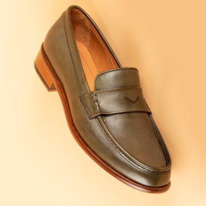 Men's Green Slip-On Loafers - Image 4