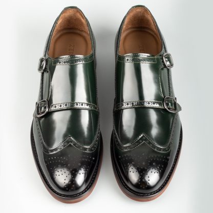 Men's Light Green Pair of Monk Shoes - Image 4