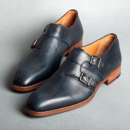 Men's Navy Handmade Dress Shoes