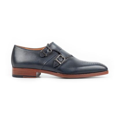 Men's Navy Handmade Dress Shoes - Image 2