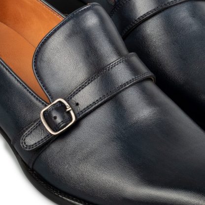 Men's Navy Handmade Dress Shoes - Image 6