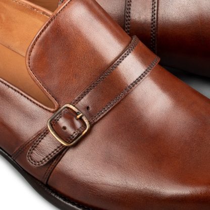 Men's Tobacco Single Monk Shoes - Image 2