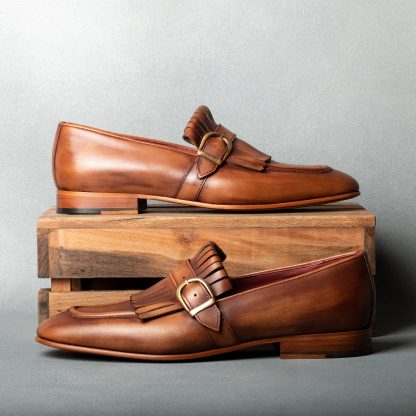 Men's Tobacco Single Monk Shoes - Image 3