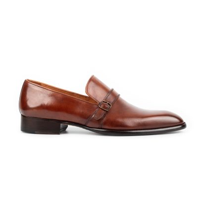 Men's Tobacco Single Monk Shoes - Image 4