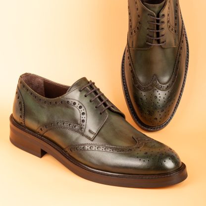 Men's green calfskin shoes - Image 4