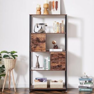 Metal frame wooden storage rack