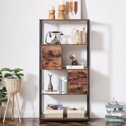 Metal frame wooden storage rack