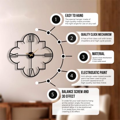 Metal wall clock with numbers - Image 2