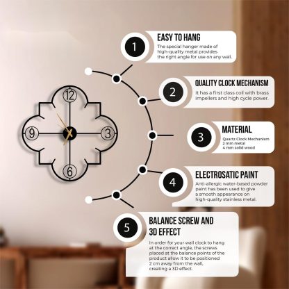 Metal wall clock with numbers - Image 4