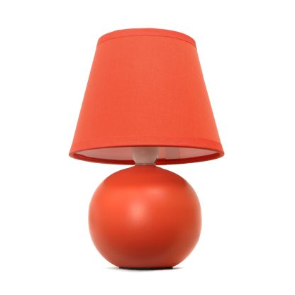 Mini Ceramic Ball Orange Table Lamp - Image 2