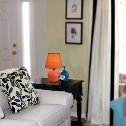 Mini Ceramic Ball Orange Table Lamp - Image 4