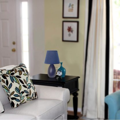Mini Egg Shaped Ceramic Blue Table Lamp - Image 2