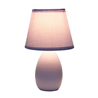Mini Egg Shaped Purple Ceramic Table Lamp