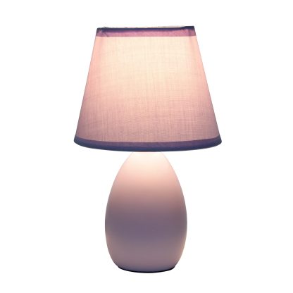 Mini Egg Shaped Purple Ceramic Table Lamp