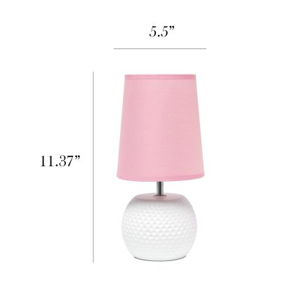 Mini Mosaic Textured White Ceramic Bedside Lamp - Image 2