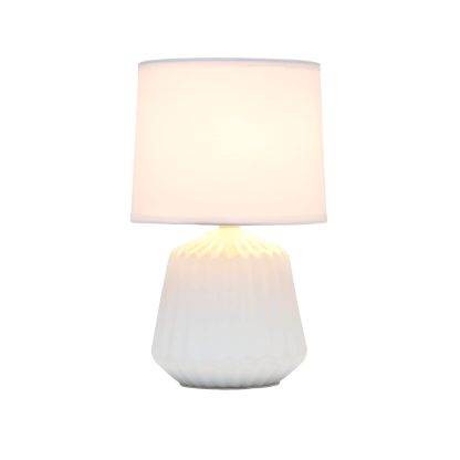 Mini Pleated English Style Ceramic Base Table Lamp