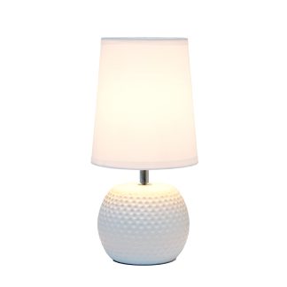 Mini Rivet Texture Ceramic White Bedside Lamp