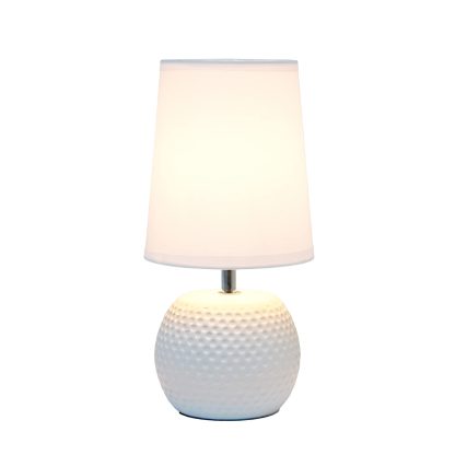 Mini Rivet Texture Ceramic White Bedside Lamp