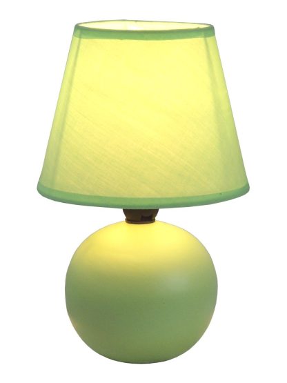 Mini ceramic ball lampshade green table lamp