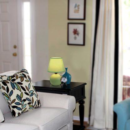 Mini ceramic ball lampshade green table lamp - Image 2