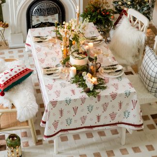Modern Pine Christmas Tablecloth