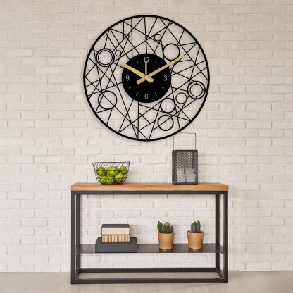 Modern geometric metal wall clock - Image 4