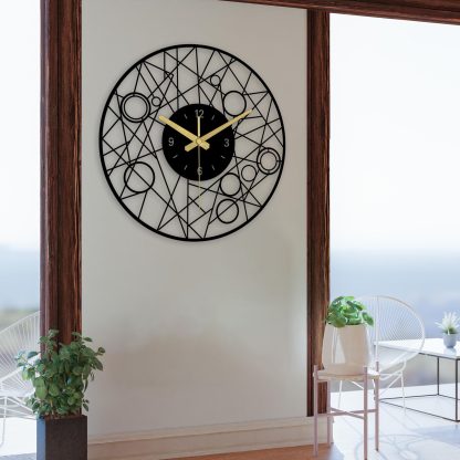 Modern geometric metal wall clock - Image 2