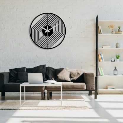 Modern geometric metal wall clock - Image 2