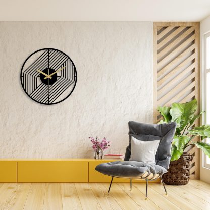 Modern geometric metal wall clock - Image 3