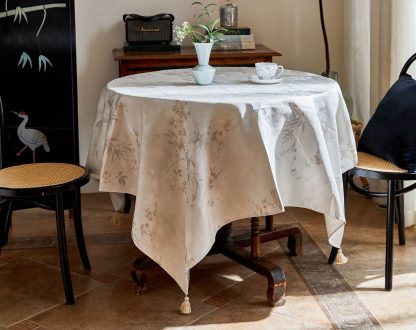 Modern jacquard pattern tablecloth floral bamboo tablecloth - Image 2