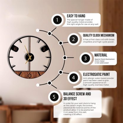 Modern wooden digital wall clock - Image 2