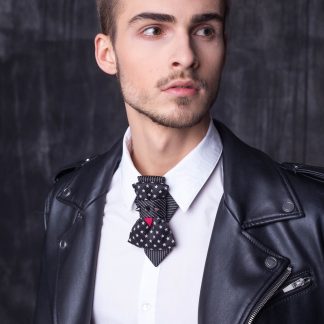 Black stylish polka dot bow tie