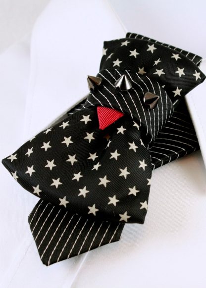 Black stylish polka dot bow tie - Image 5
