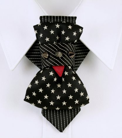 Black stylish polka dot bow tie - Image 4