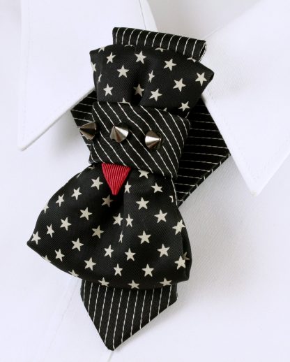 Black stylish polka dot bow tie - Image 3