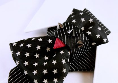 Black stylish polka dot bow tie - Image 2